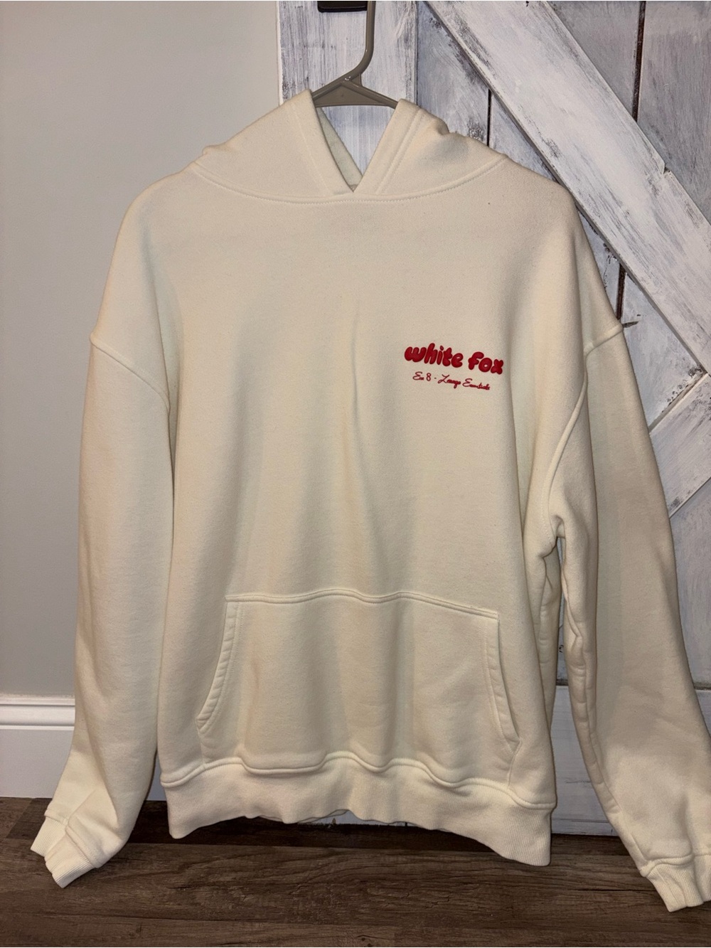 White Fox Boutique Cream & Red Sweatshirt